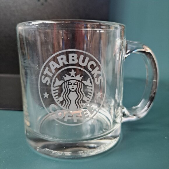 Starbucks Clear Glass Made in USA Mermaid Logo Coffee Cup Mug 12 oz. - Picture 1 of 7